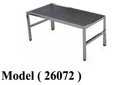 استاندات B (مو 26072) ترابيزة نيكل كروم EZ + رف خشب 18 مم اسود (W=90,D=40,H=60CM)