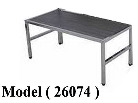 استاندات B (مو 26074) ترابيزة نيكل كروم EZ + رف 18 MDF مم اسود (W=90,D=40,H=80CM)