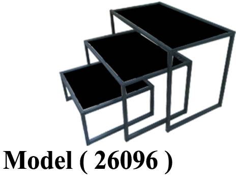 استاندات مكون B (مو 26096) مجموعة 3 ترابيزات متداخلة تجارى بالخشب شيرى (W=100,D=60,H=70CM) (W=80,D=60,H=50CM) (W=60,D=60,H=30CM)