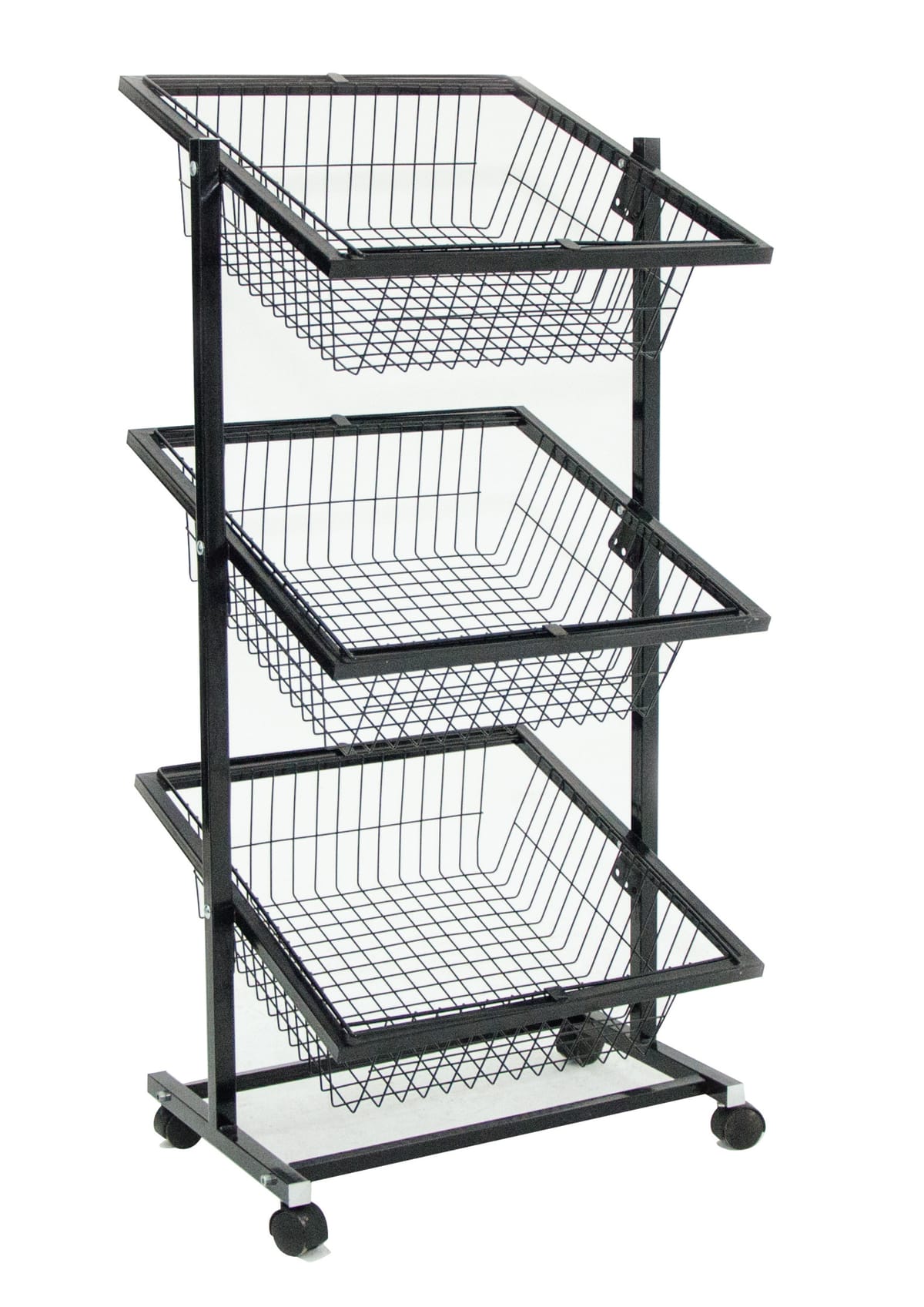 استاندات B (مو 29155) $ استاند 3 باسكت مربع مائل اسود (W=60,D=40,H=120CM)