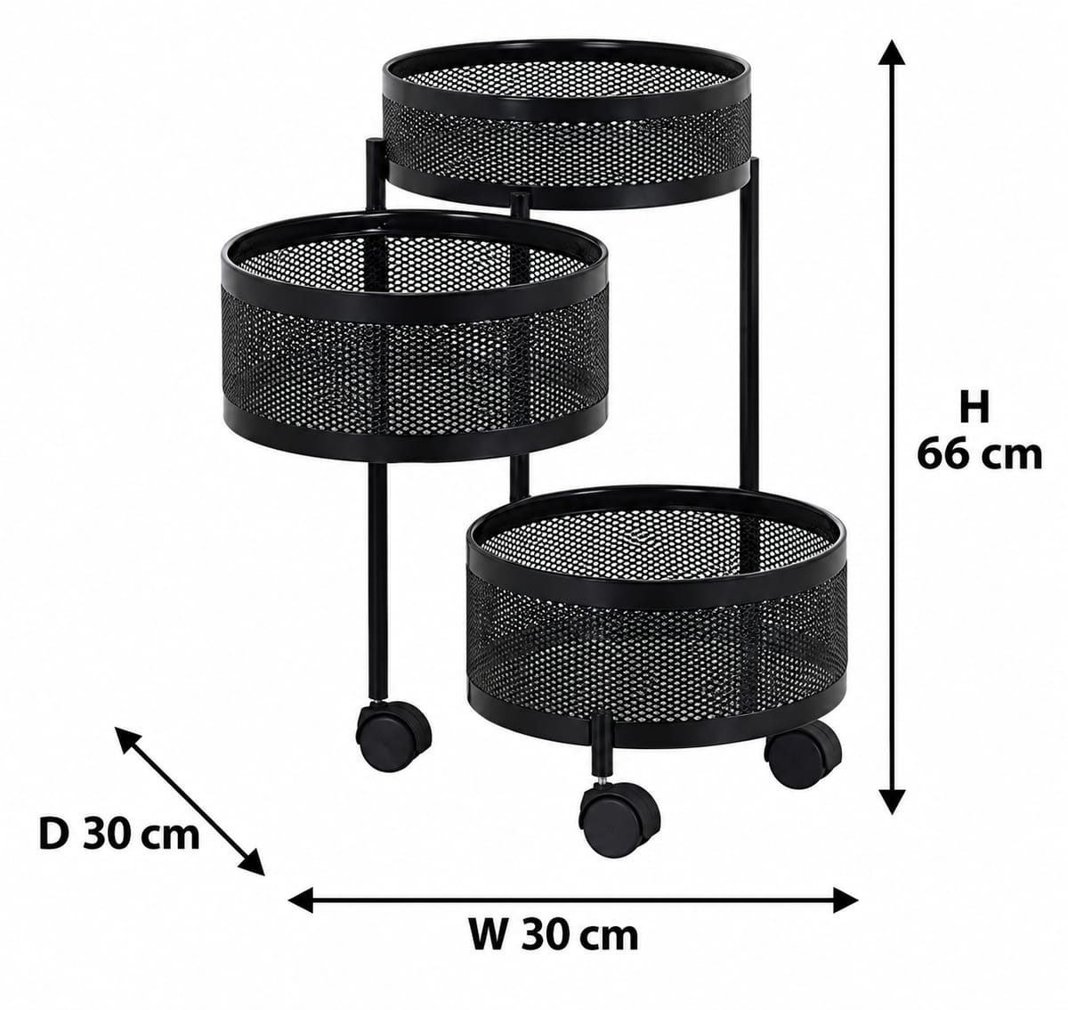استاندات c (مو 29305) استاند تربو 3 درج دائرى اسود (W=30,D=30,H=66CM)