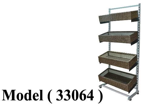 استاندات مكون B (مو 33064) استاند لايت L EZ ـ60 رمادى نجومى ( 4 باسكت رتان )  (W=62,D=44,H=150CM)