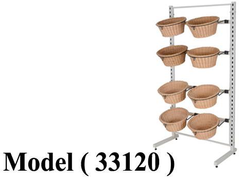 استاندات مكون B (مو 33120) استاند L فور EZ ظهر فريم رمادى نجومى ( 8 باسكت بوردى دائرى صغير ) (W=95,D=50,H=180CM)