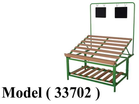استاندات B (مو 33702) استاند عرض بضائع رف مائل أخضر (بدون خشب) (W=120,D=100,H=166CM)
