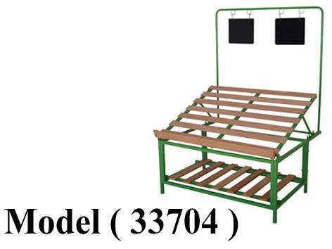 استاندات مكون B (مو 33704) استاند عرض بضائع رف مائل EZ اخضر كامل بالخشب (W=120,D=100,H=166CM)