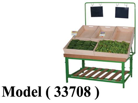 استاندات مكون B (مو 33708) استاند عرض بضائع رف مائل EZ أخضر كامل بالخشب (5صندوق سوليد كبير) (W=120,D=100,H=166CM)