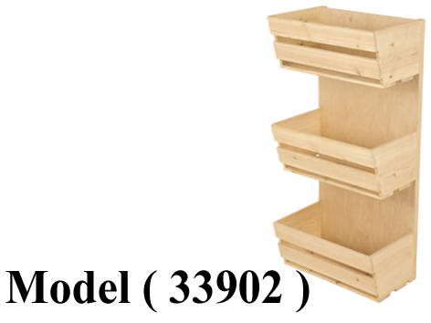 **استاندات مكون B ( مو 33902) $ استاند L خشب موسكى طبيعي 3 دور زان (W=60,D=33,H=112CM)