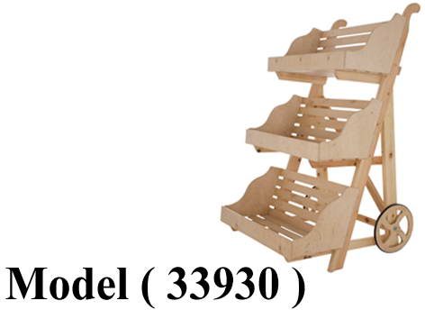 استاندات مكون B (مو 33930) عربة خشب موسكى طبيعى 3 باسكت بالعجل هافان (W=90,D=103,H=182CM)