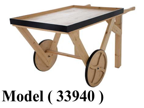 استاندات مكون B (مو33940) عربة عرض خشب موسكى طبيعى اسود (W=170,D=88,H=86CM)