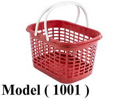 بساكت شوبينج TG B  ( مو 1001 ) <> باسكت شوبينج 2 يد بلاستيك أحمر (W=49,D=33,H=28CM)