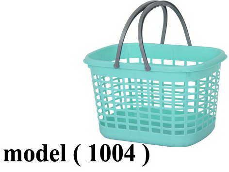 بساكت شوبينج LX C (مو 1004) <>باسكت شوبينج 2 يد بلاستيك اخضر لوكس (W=49,D=33,H=28CM)