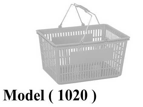 بساكت شوبينج (NO) F (مو 1020) <> باسكت شوبينج يد معدنى ابيض 28 لتر (W=44,D=28,H=23.5CM)