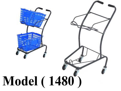 تروليات B (مو 1480) ترولي 2 باسكت رمادي (W=40,D=55,H=93CM)