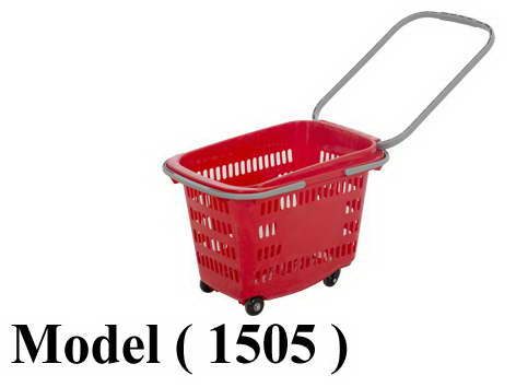 بساكت شوبينج B (مو 1505) باسكت ترولى يد مستطيلة احمر 30 لتر (W=54,D=37,H=37CM)