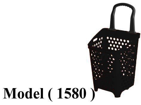 تروليات شوبينج NO)  F ) (مو 1580) <>باسكت ترولى يد مستطيلة 42 لتر اسود (W=42,D=36,H=82CM)