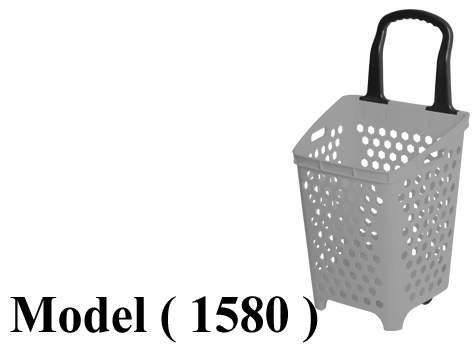 تروليات شويبنج  NO F (مو 1580) <> باسكت ترولى يد مستطيلة 42 لتر رمادى  (W=42,D=36,H=82CM)