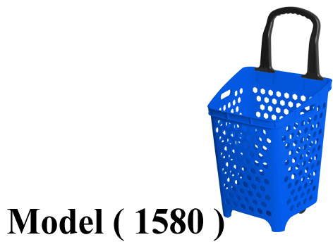تروليات شوبينج  NO F (مو 1580) <> باسكت ترولى يد مستطيلة 42 لتر ازرق (W=42,D=36,H=82CM)