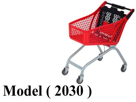 تروليات D (مو 2030) ترولى شوبينج بلاستيك احمر قاعدة معدن عجل 4 " نيكل كروم 130 لتر (W=87,D=58,H=108CM)