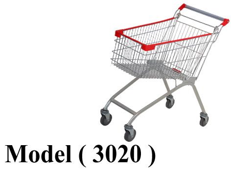 تروليات B (مو 3020) ترولى شوبينج MTعجل 4" مطلى يد احمر 100 لتر (W=85,D=55.5,H=96CM)