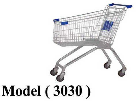 تروليات B (مو 3030) ترولى شوبينج EZعجل اوربى 4" مطلى يد ازرق 150 لتر (W=100,D=60,H=97.5CM)