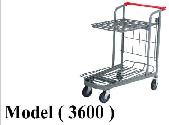 تروليات B (مو 3600) ترولى معدنى 2 رف رمادى (W=52.5,D=82,H=78.5CM)