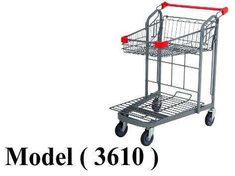 تروليات B (مو 3610) ترولى معدنى 1 رف 1 باسكت رمادى (W=58.5,D=88,H=105.5CM)