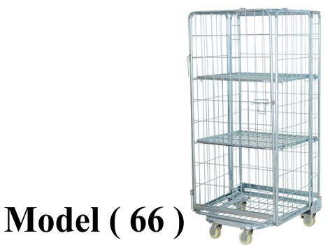 تروليات B (مو 66) ترولى هايبر 3 دور 4 عجلة مطلى حمولة 150 كيلو (بضلفة + سقف) (W=80,D=78,H=177CM)