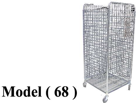 تروليات B (مو 68) ترولى شبك 4 عجلة اوربى 4"مطلى (W=70,D=70,H=175CM)