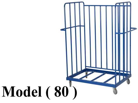 تروليات B ( مو 80 ) ترولى بضائع 4 عجلة 5 " بدون قاعدة ازرق حمولة 500 كجم (W=120,D=80,H=160CM)