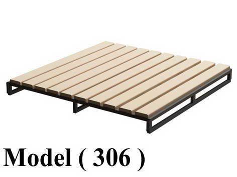 باليتات مكون C (مو 306) باليتة معدنية قاعدة خشب اسود 120*100سم بالخشب (W=120,D=100,H=17CM)