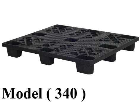باليتات B (مو 340) باليتة بلاستيك وزن 9 كيلو حمولة 1.50 طن ثابتة وارجل اسود 120 * 100 سم (W=120,D=100,H=15CM)