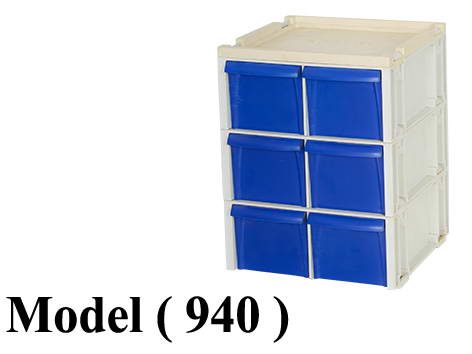 وحدات تخزين B (مو 940) $ وحدة ادراج راسية 6 درج طراز (506) ازرق (W=23,D=21,H=29.5CM)