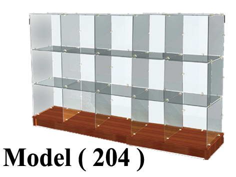 كونكتور مكون c (مو 204 )ريون زجاج GR واحد وجه 3*5 شفاف بقاعده خشب 15 عين (W=160,D=45,H=110CM)
