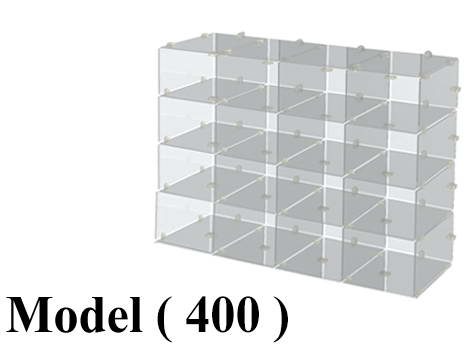 كونكتور مكون B (مو 400)ريون زجاج 10مم GR واحد وجه 4*4 16 عين (زجاج 40*40سم) (W=165,D=41,H=165CM)