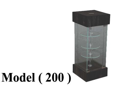 فتارين مكون D (مو 200) فاترينه رباعيه صغيره WA اسود دوكو ملمس ناعم (W=33.5,D=33.5,H=82.5CM)