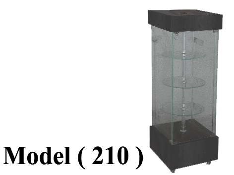 فتارين مكون D (مو 210) $ فاترينة رباعية وسط WA اسود دوكو ملمس ناعم (W=44,D=44,H=126CM)