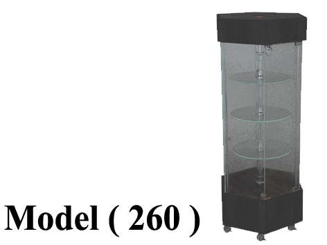 فتارين مكون D (مو 260) $ فاترينة سداسية وسط WA اسود دوكو ملمس ناعم (W=48,D=55,H=126.5CM)