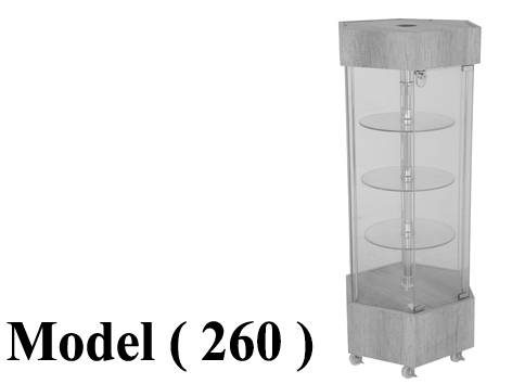 فتارين مكون D (مو 260) فاترينة سداسية وسط ابيض WA دوكو ملمس ناعم (W=48,D=55,H=126.5CM)