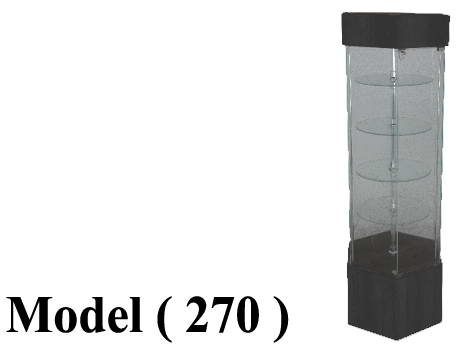 فتارين مكون D (مو 270) $ فاترينة سداسية وسط WA اسود دوكو ملمس ناعم  (W=66,D=57.5,H=193.5CM)