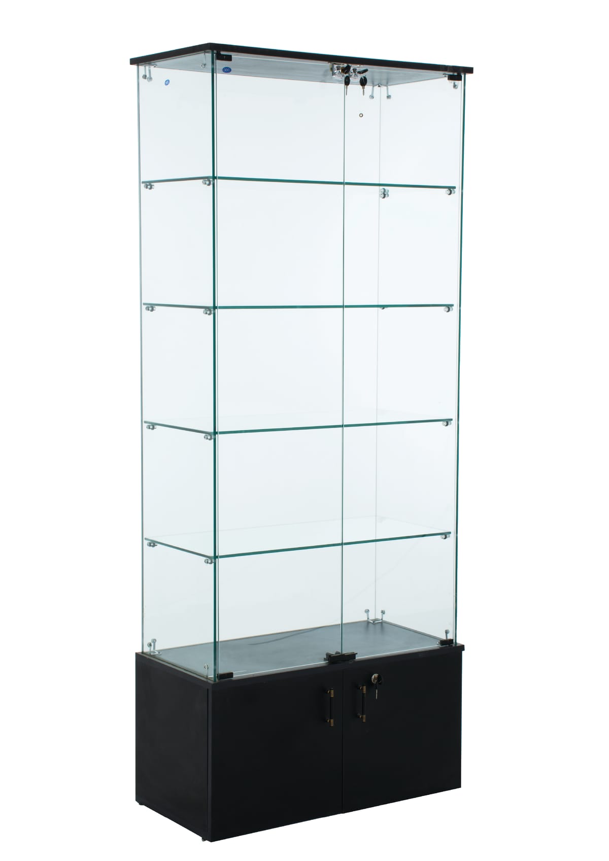 ريونات مكون B (مو 486)  فاترينة كبيرة قاعدة 2 ضلفة توب مسطح فضى (W=80,D=40,H=194CM)