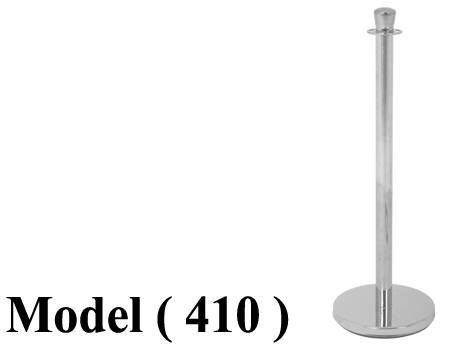 حواجز معدنية (NO) F (مو 410) عمود تشريفة بدون حبل نيكل كروم (H=95,DIA=35CM)