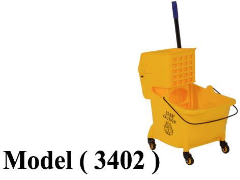 جرادل بالعصارة D (مو 3402) جردل نظافة واحد باسكت بالعصارة اصفر 24 لتر (W=38,D=50,H=81CM)