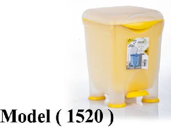 صناديق قمامة D (مو 1520) باسكت قمامة بيور بدواسة وغطاء بيج 8 لتر (W=21,D=24,H=30CM)