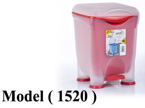 صناديق قمامة D (مو 1520) $ باسكت قمامة بيور بدواسة وغطاء احمر 8 لتر (W=21,D=24,H=30CM)