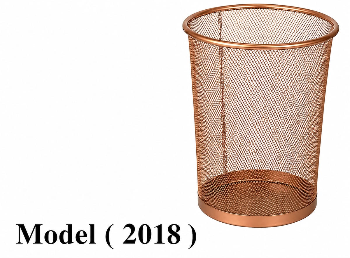 باسكت قمامة D (مو 2018) $ باسكت ورق نحاسي (H=36.5,DIA=32CM)