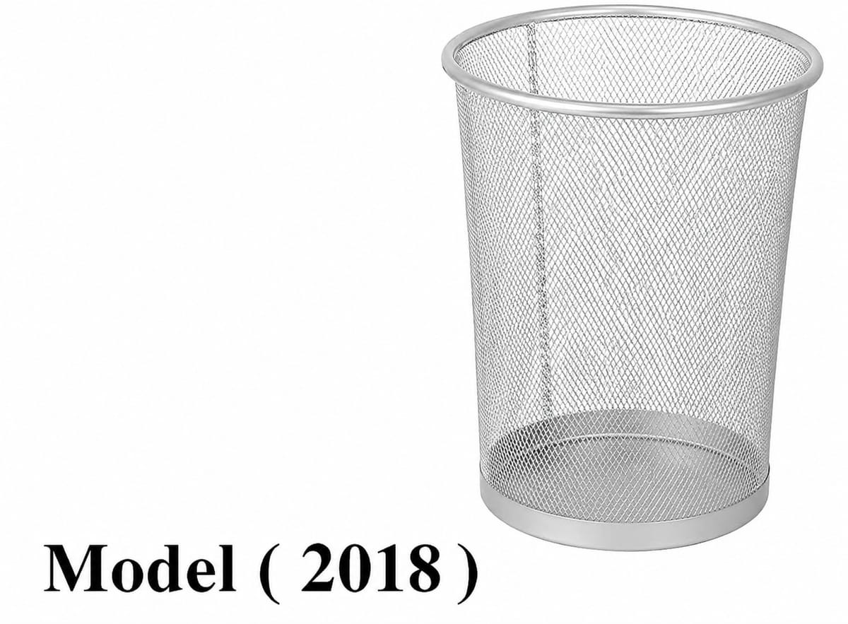 باسكت قمامة D (مو 2018) باسكت ورق فضي (H=36.5,DIA=32CM)