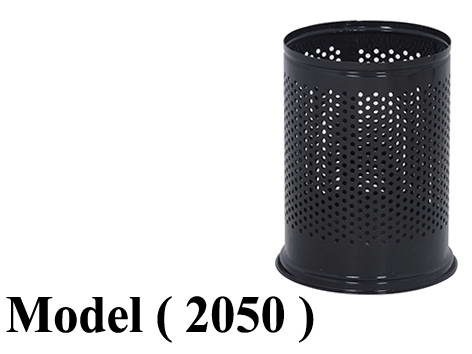 بساكت قمامة D (مو 2050) $ باسكت قمامة معدنى دائرى مثقب اسود (H=32,DIA=22.5CM)