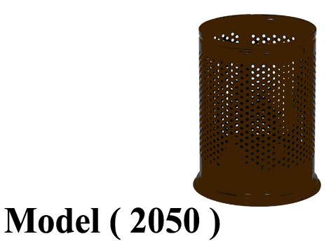بساكت قمامة D (مو 2050)  باسكت قمامة معدنى دائرى مثقب بنى (H=32,DIA=22.5CM)