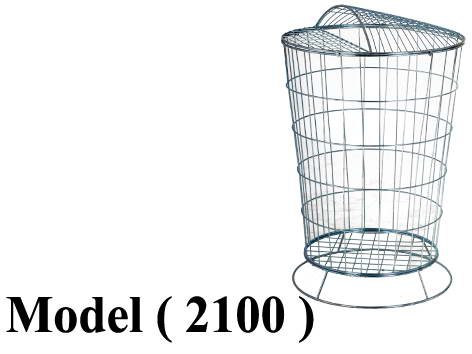 بساكت قمامة D ( مو 2100 ) باسكت سلة مهملات دائرية مطلى بالغطاء بدون كيس (H=100,DIA=64CM)
