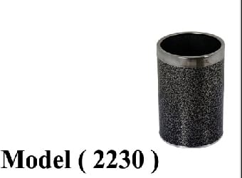 صناديق قمامة D (مو 2230) باسكت قمامة استانلس دائرى بدون غطاء اسود بشنبر 5 لتر (H=31CM,DIA=21CM)